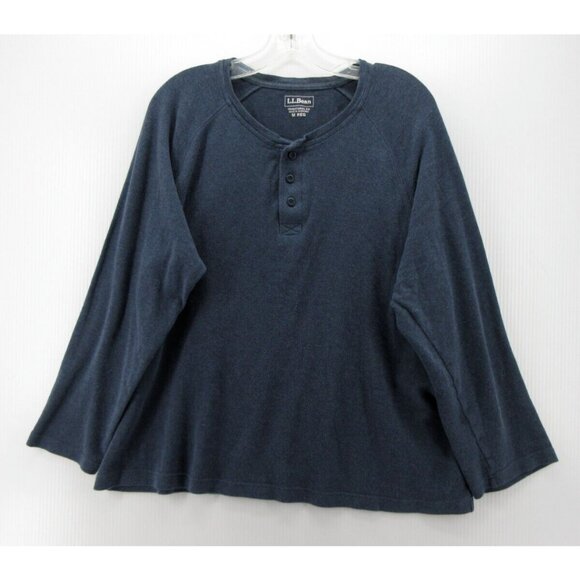 LL Bean Shirt Medium Henley Pullover T Tee Traditional Fit Preppy Knit - Picture 1 of 10